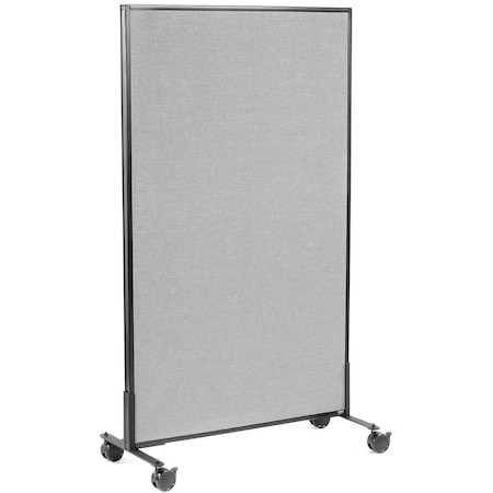 Interion By Global Industrial Interion Mobile Office Partition Panel, 36-1/4inW x 63inH, Gray 694956MGY